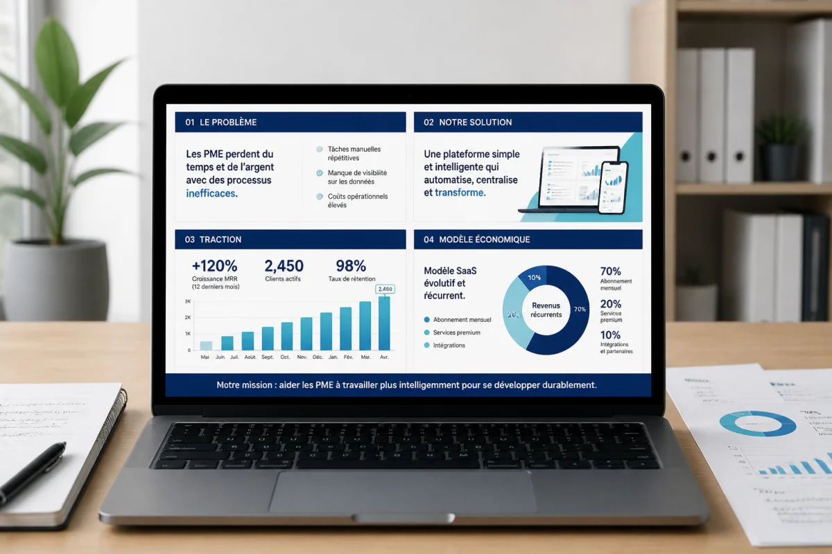 Comment faire un pitch deck investisseurs avec un template