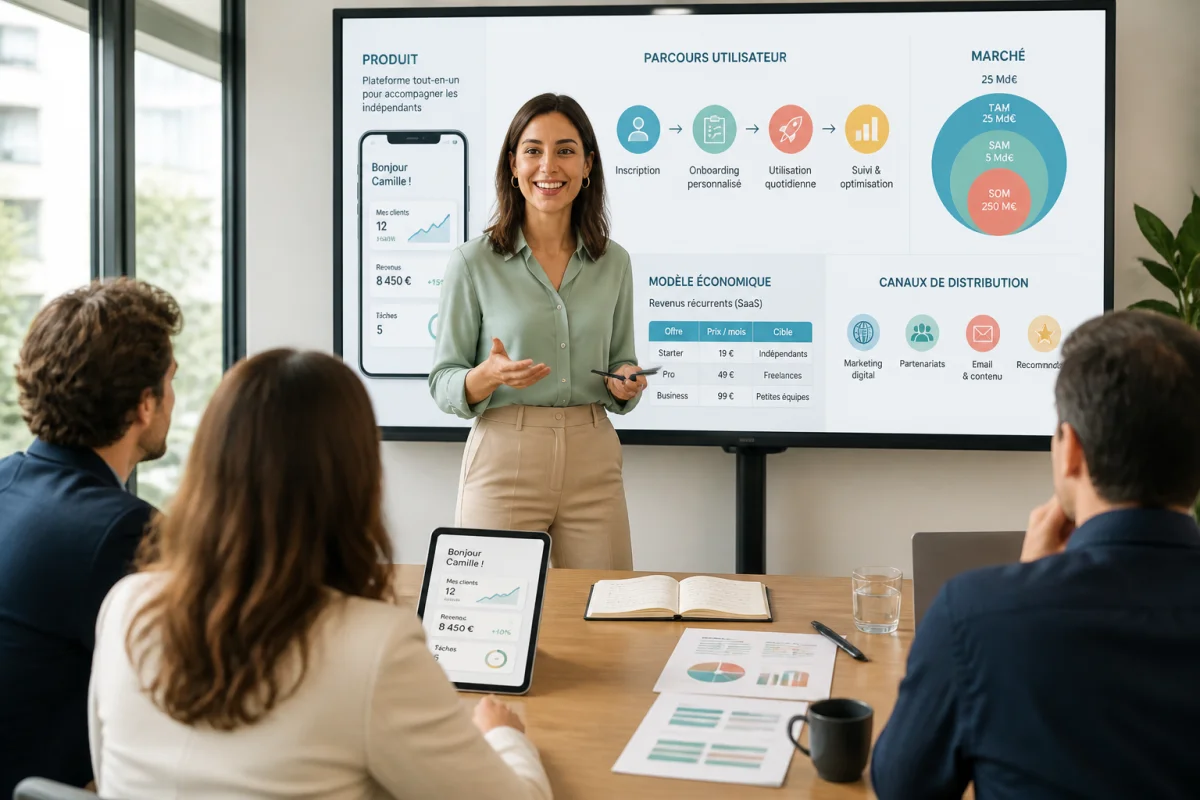 Comment faire un pitch deck investisseurs avec un template