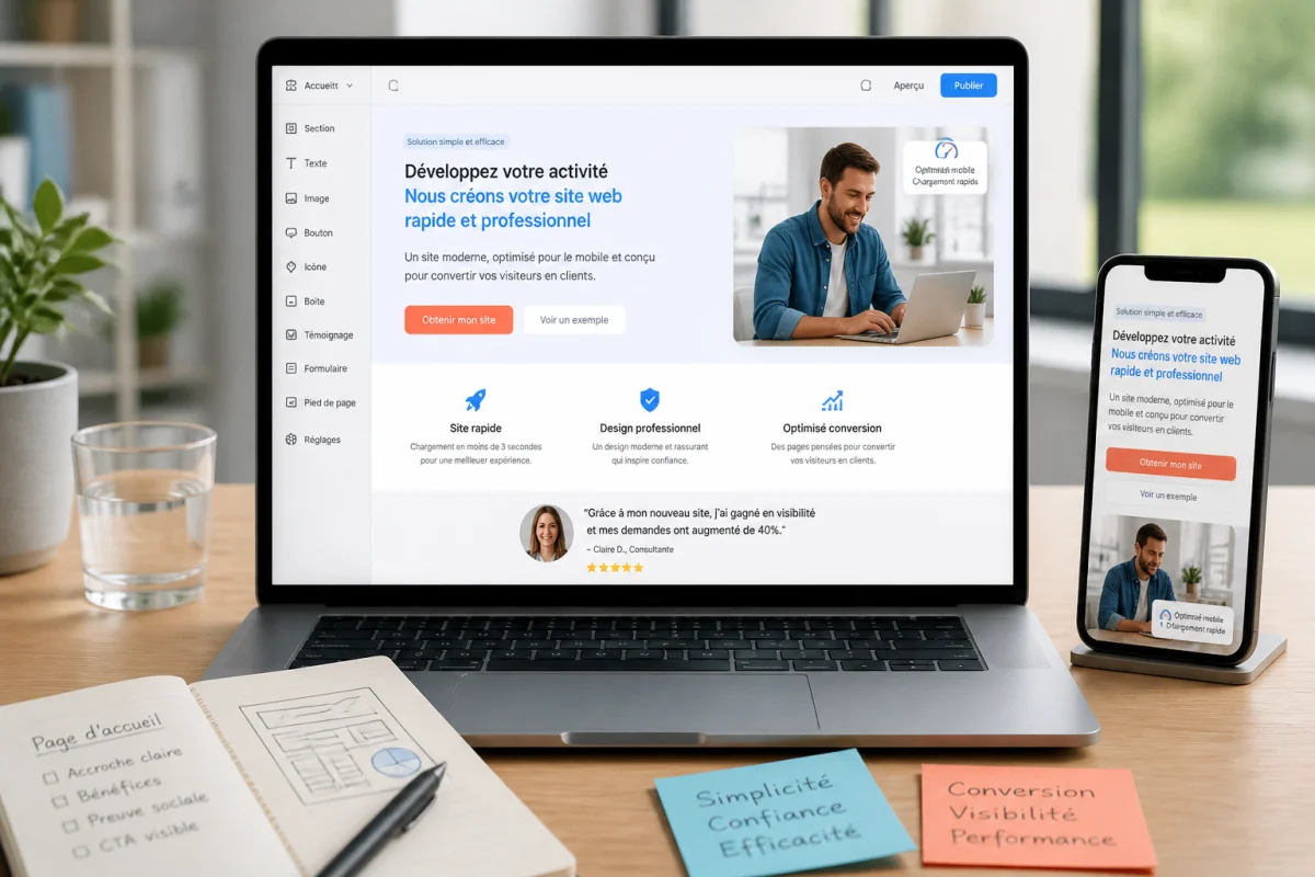 Créer un site web simple sans code et le publier rapidement